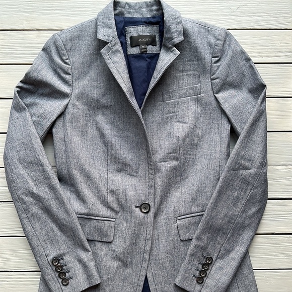 J.Crew Regent Chambray Blazer size 2 - Picture 3 of 11